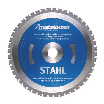 Metallkraft Sägeblatt für Stahl  Ø 230 x 2,0 x 25,4 mm Z48