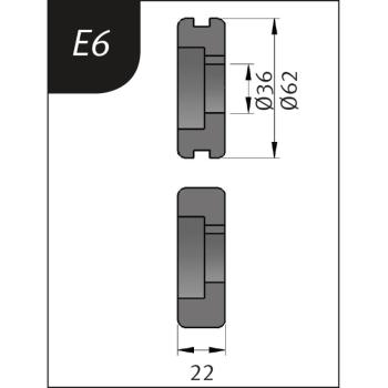 Metallkraft Biegerollensatz  Typ E6, Ø 62 x 26 x 22 mm