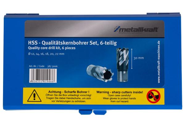 Metallkraft Kernbohrerset 25mm 6-teilig 12/14/16/18/20/22